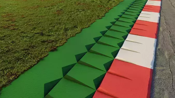 Track Kerbs 1 - Array Modifier  Low-poly 3D model