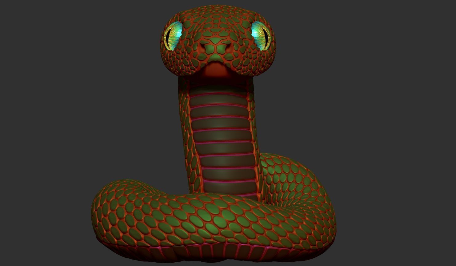 3d model of a snake 3D print model_5