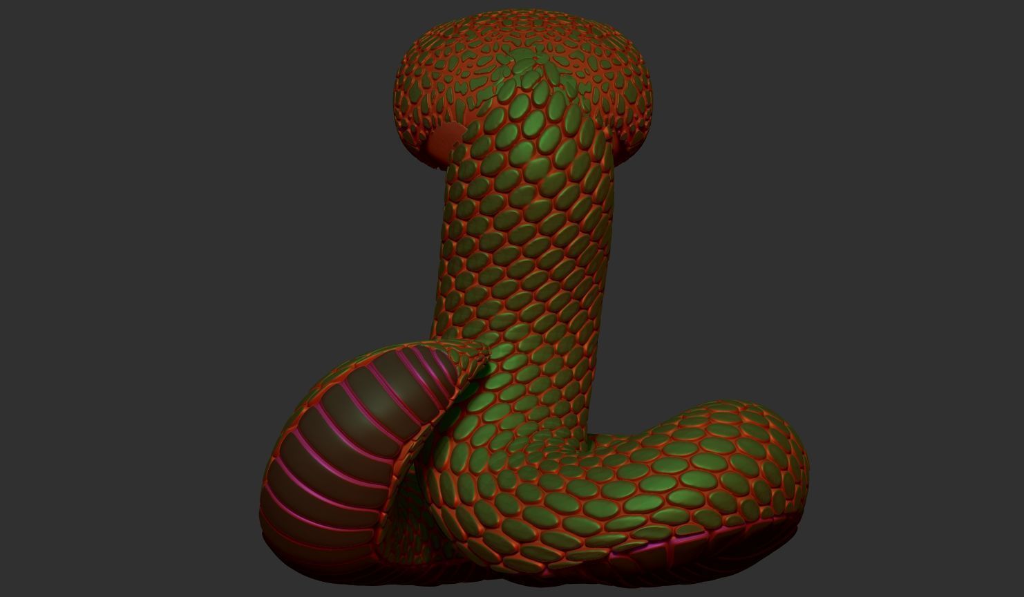 3d model of a snake 3D print model_8