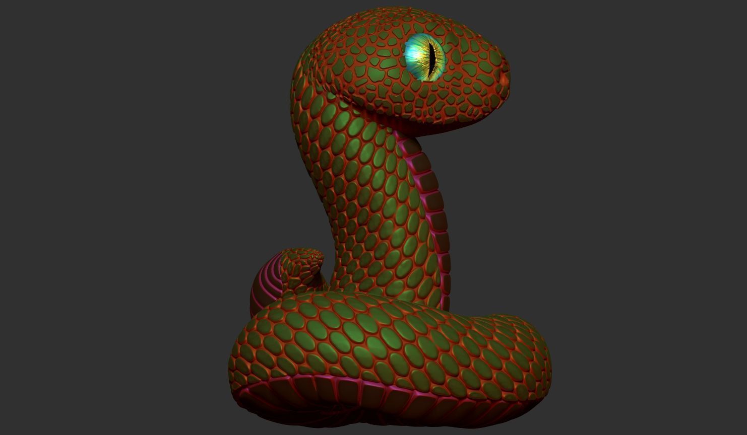3d model of a snake 3D print model_6
