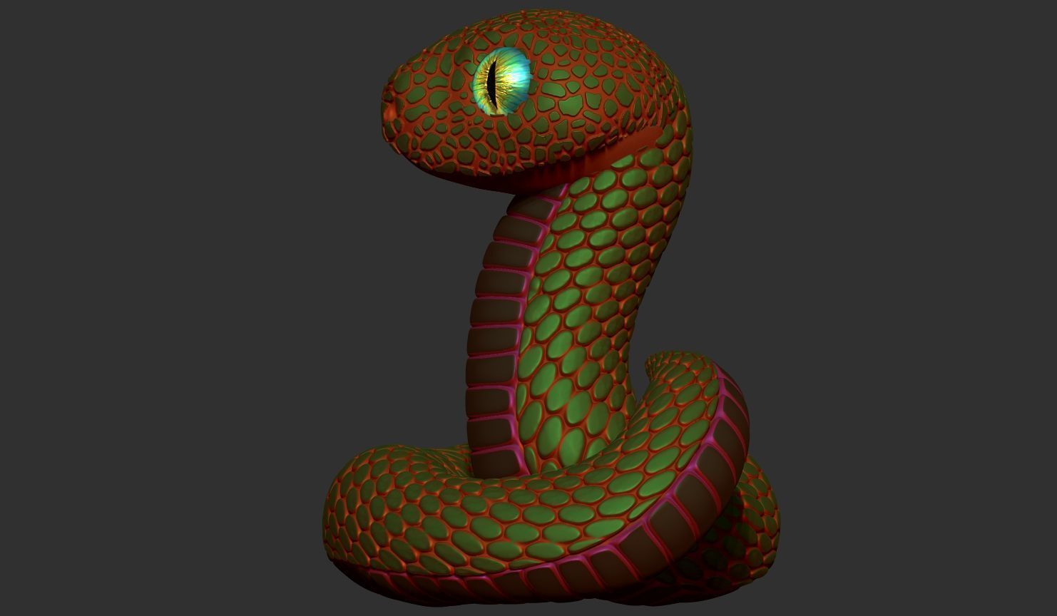 3d model of a snake 3D print model_7