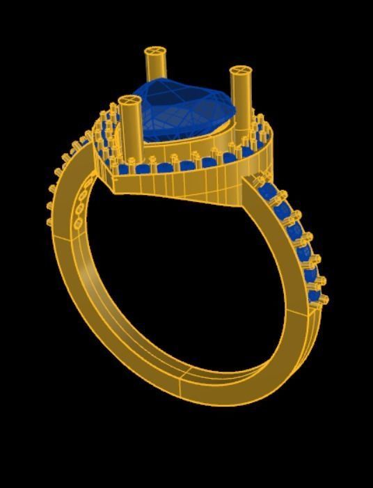 Engagement Ladies Ring 3D print model_9