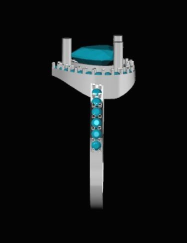 Engagement Ladies Ring 3D print model_3