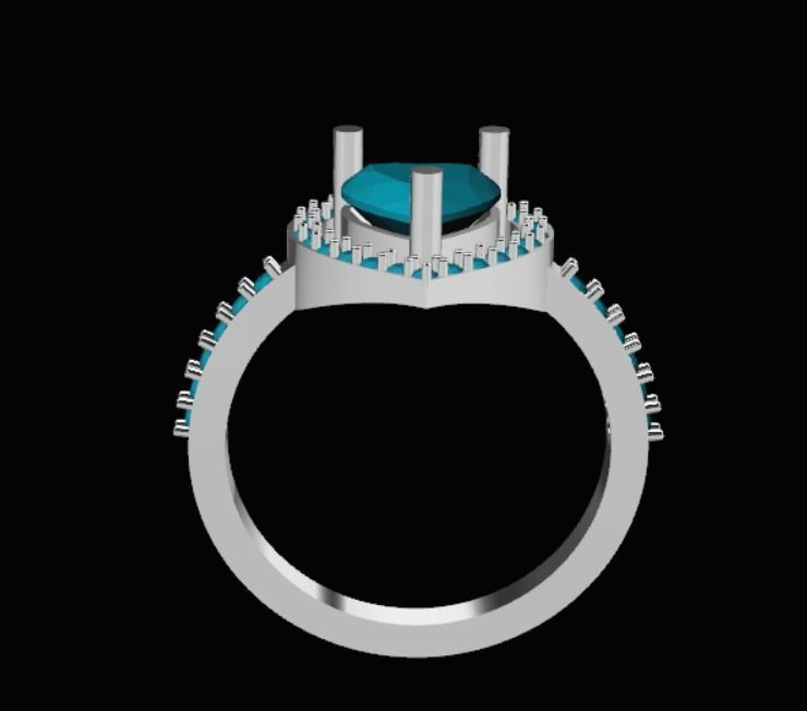 Engagement Ladies Ring 3D print model_4
