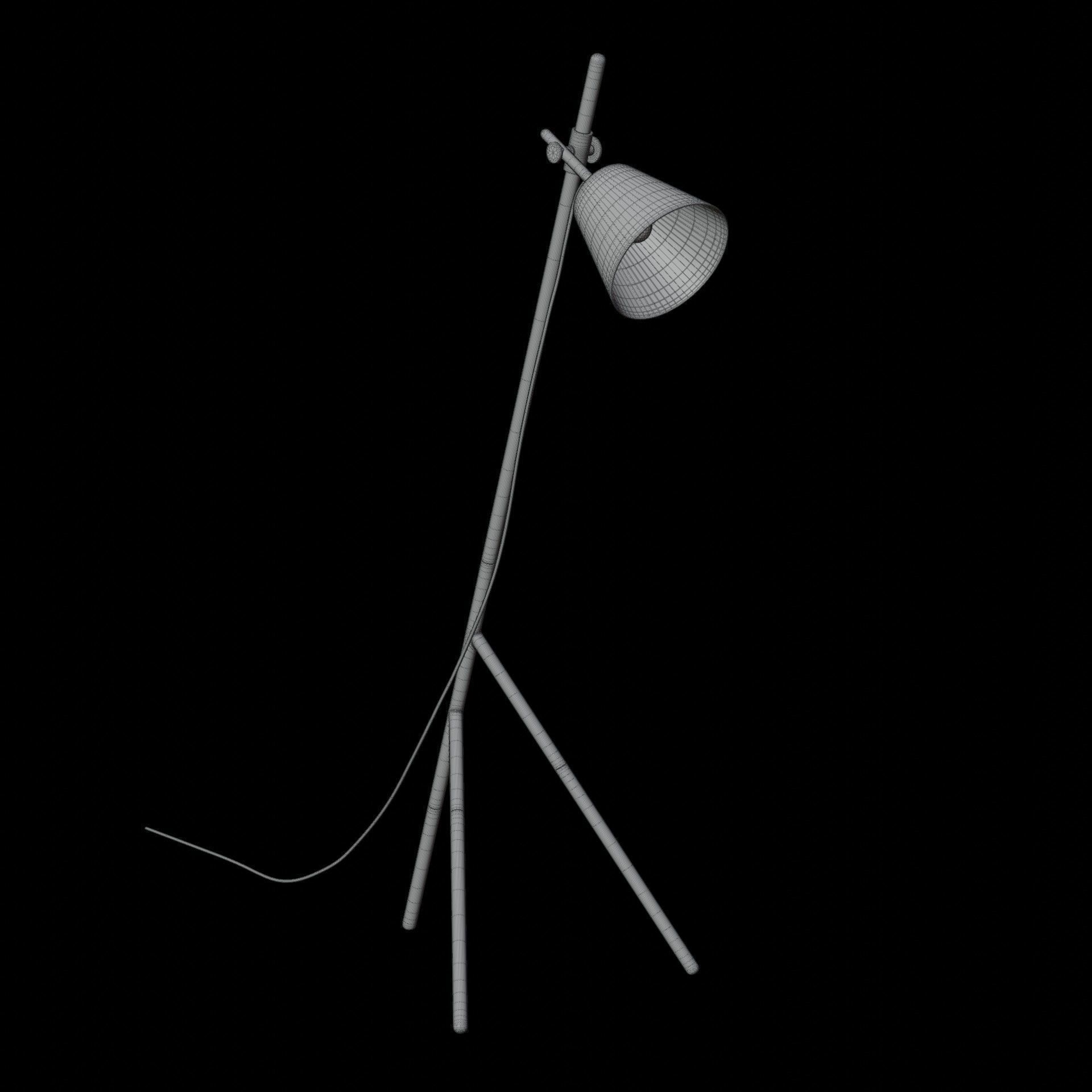 Tripod Floor Lamp Artisan Insert Lamp 3D model_4
