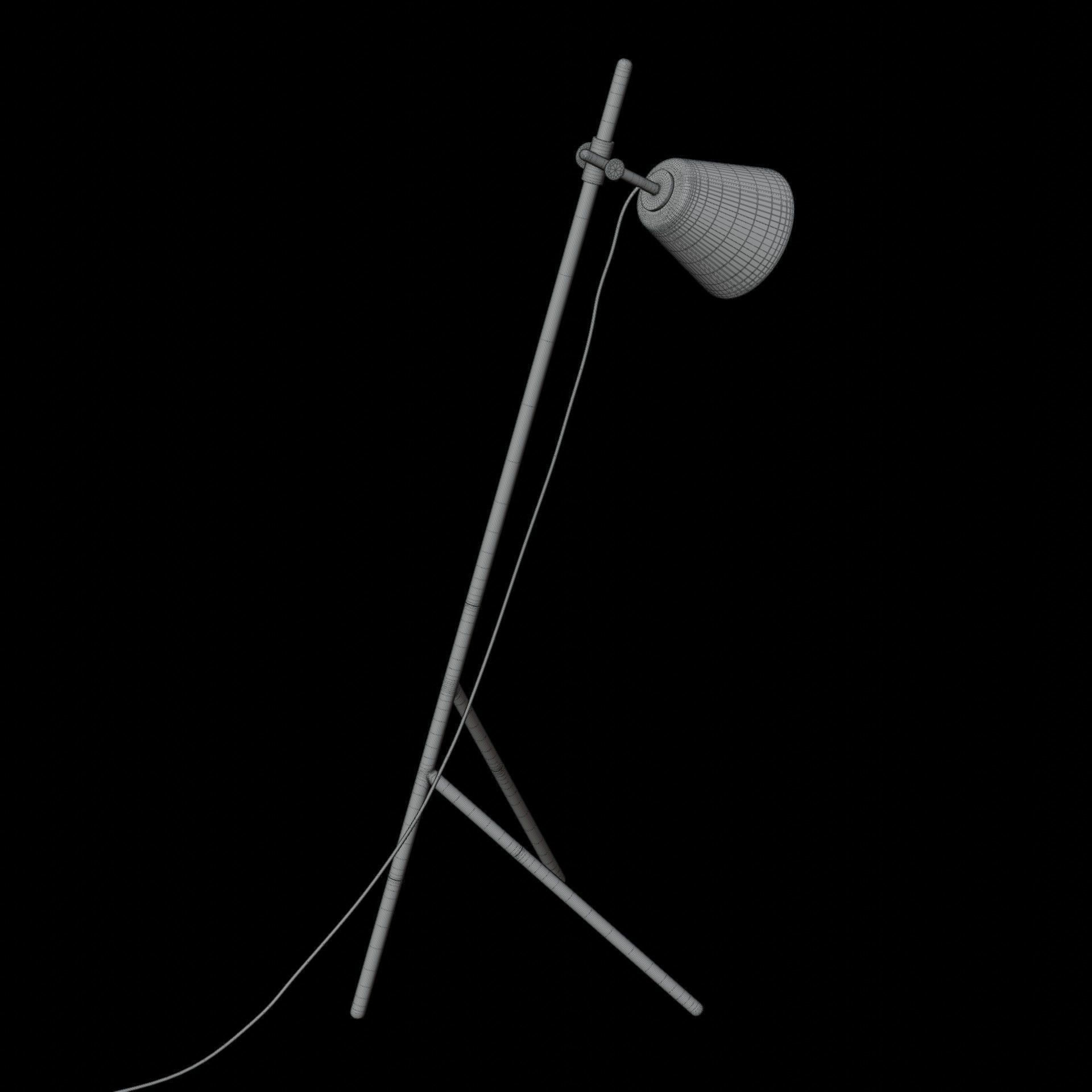 Tripod Floor Lamp Artisan Insert Lamp 3D model_5
