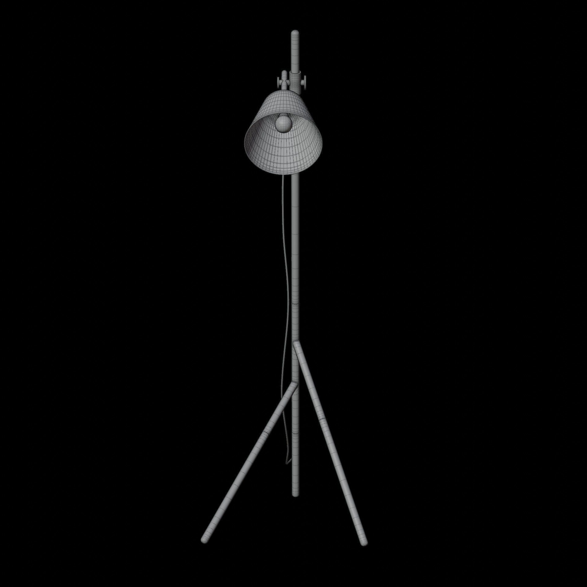 Tripod Floor Lamp Artisan Insert Lamp 3D model_6