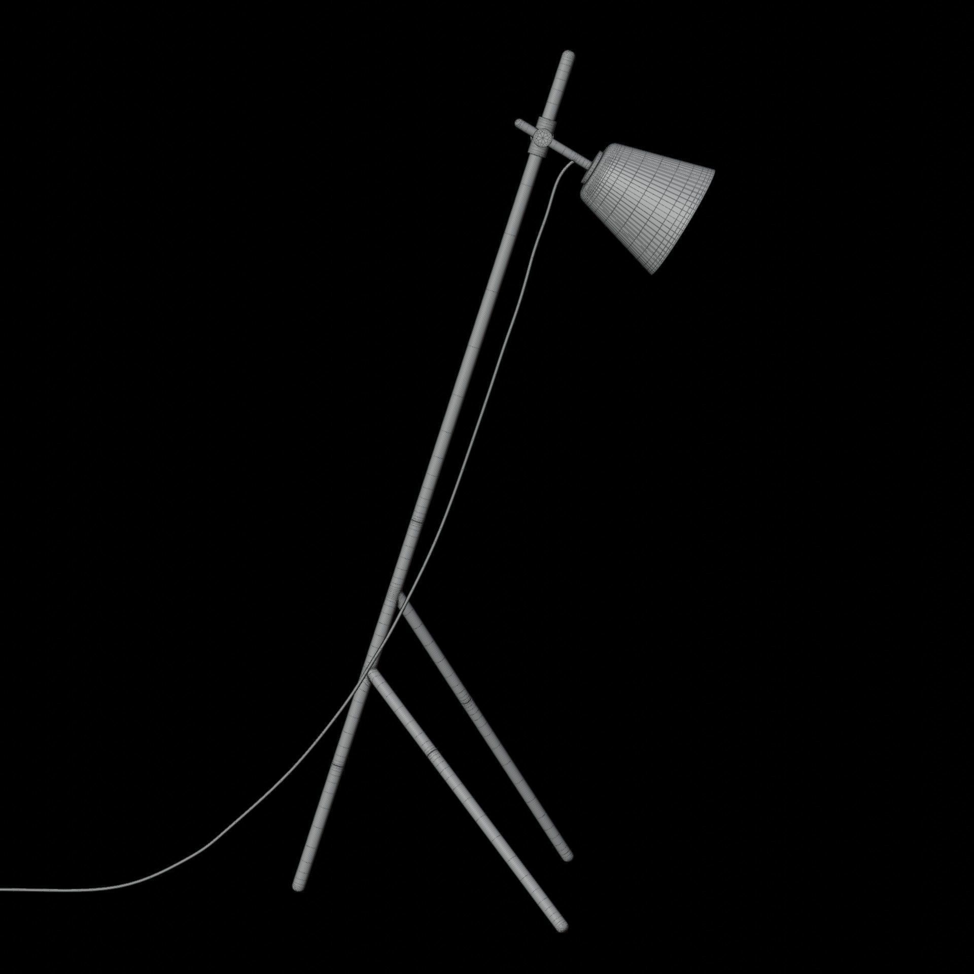 Tripod Floor Lamp Artisan Insert Lamp 3D model_7