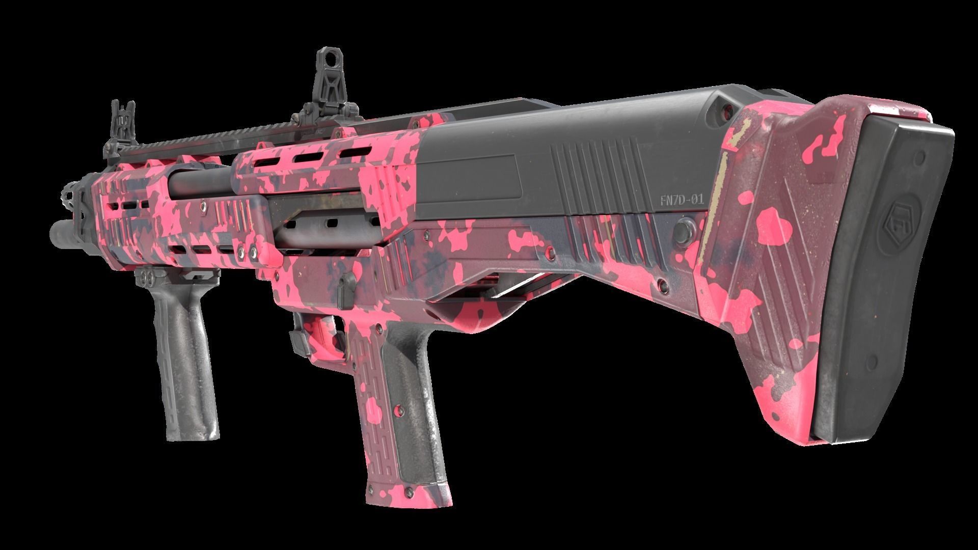 DP12 Shotgun Sci-fi Camo texture Low-poly 3D model_2