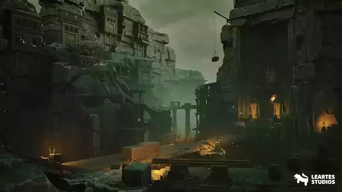 Dwarven Dungeon Environment  Low-poly 3D model
