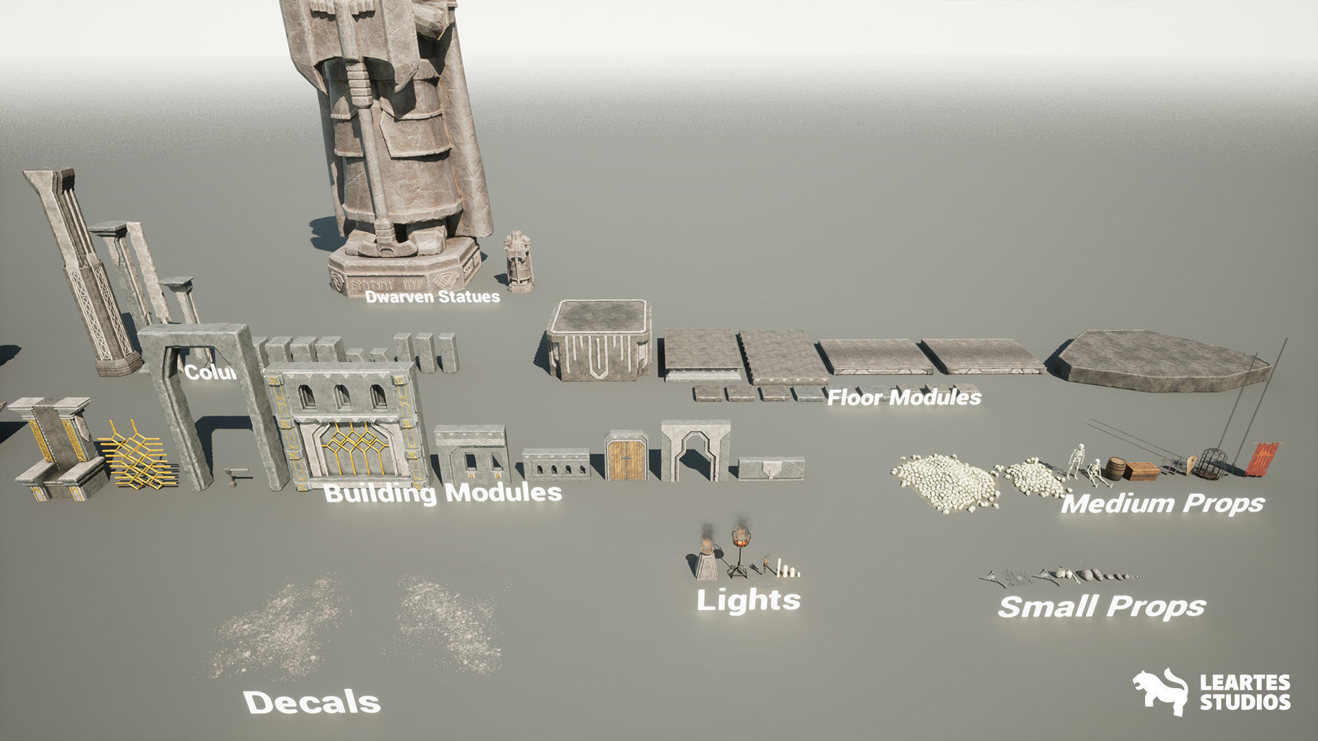 Dwarven Dungeon Environment Low-poly 3D model_6