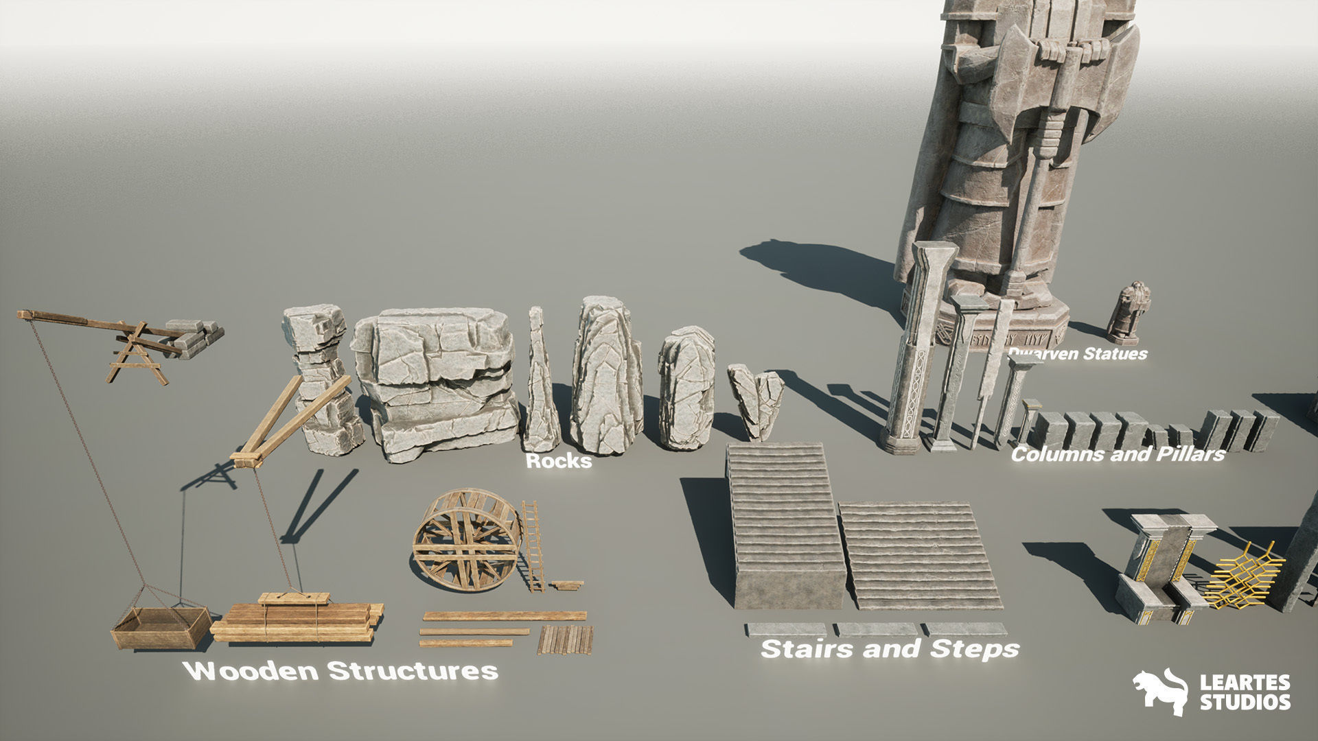 Dwarven Dungeon Environment Low-poly 3D model_4