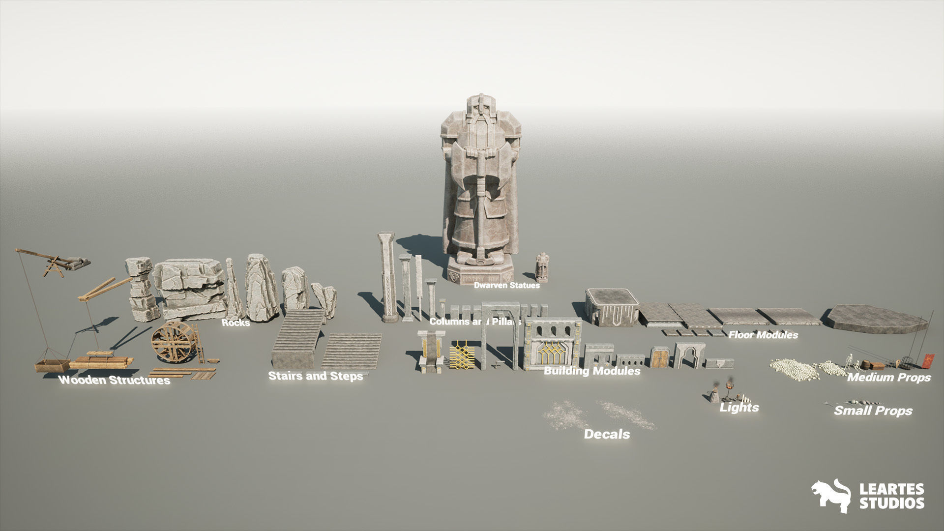 Dwarven Dungeon Environment Low-poly 3D model_3