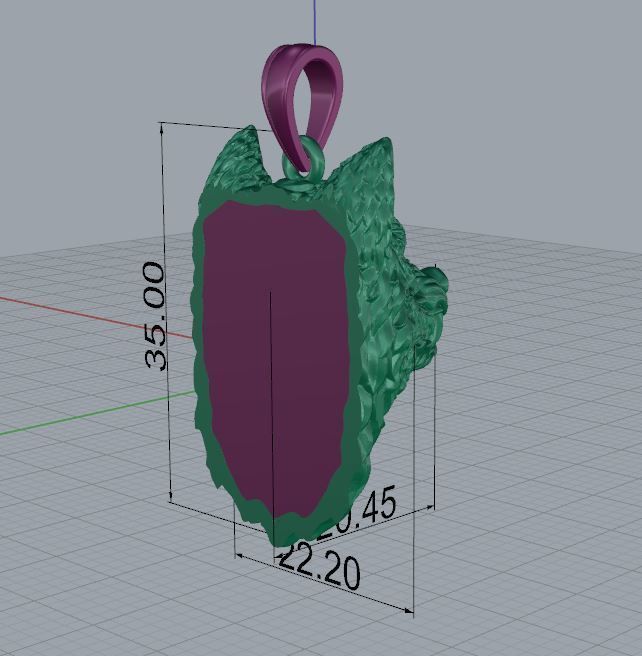 Pendant Wolf 3D print model_8