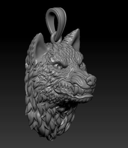 Pendant Wolf 3D print model_1