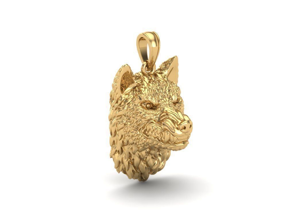 Pendant Wolf 3D print model_4