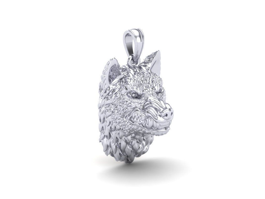 Pendant Wolf 3D print model_5