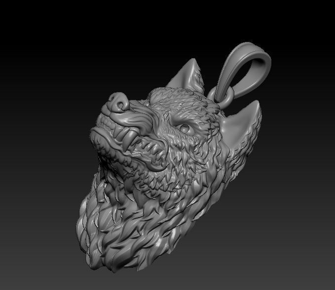 Pendant Wolf 3D print model_2