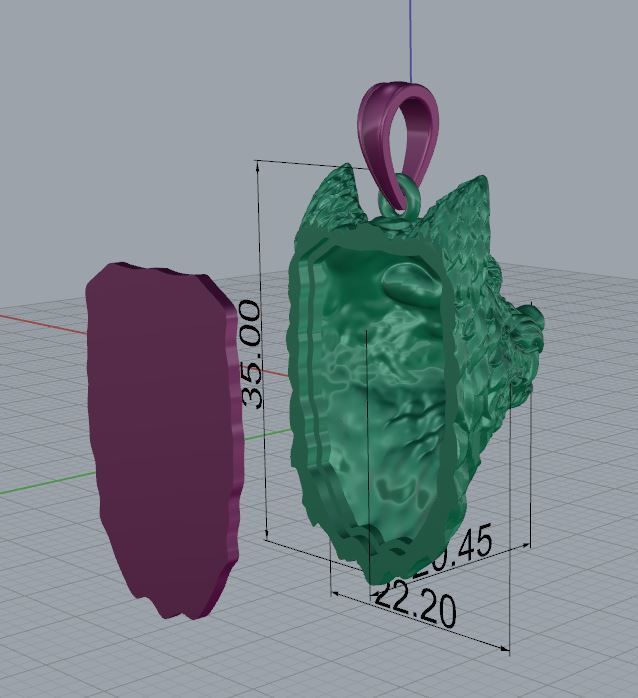 Pendant Wolf 3D print model_6