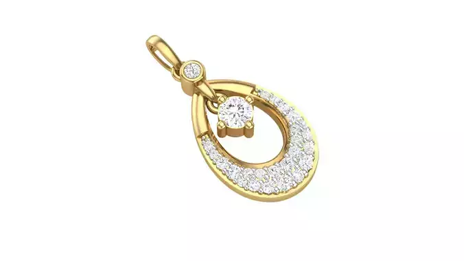 Studded Circle Pendant 3D print model