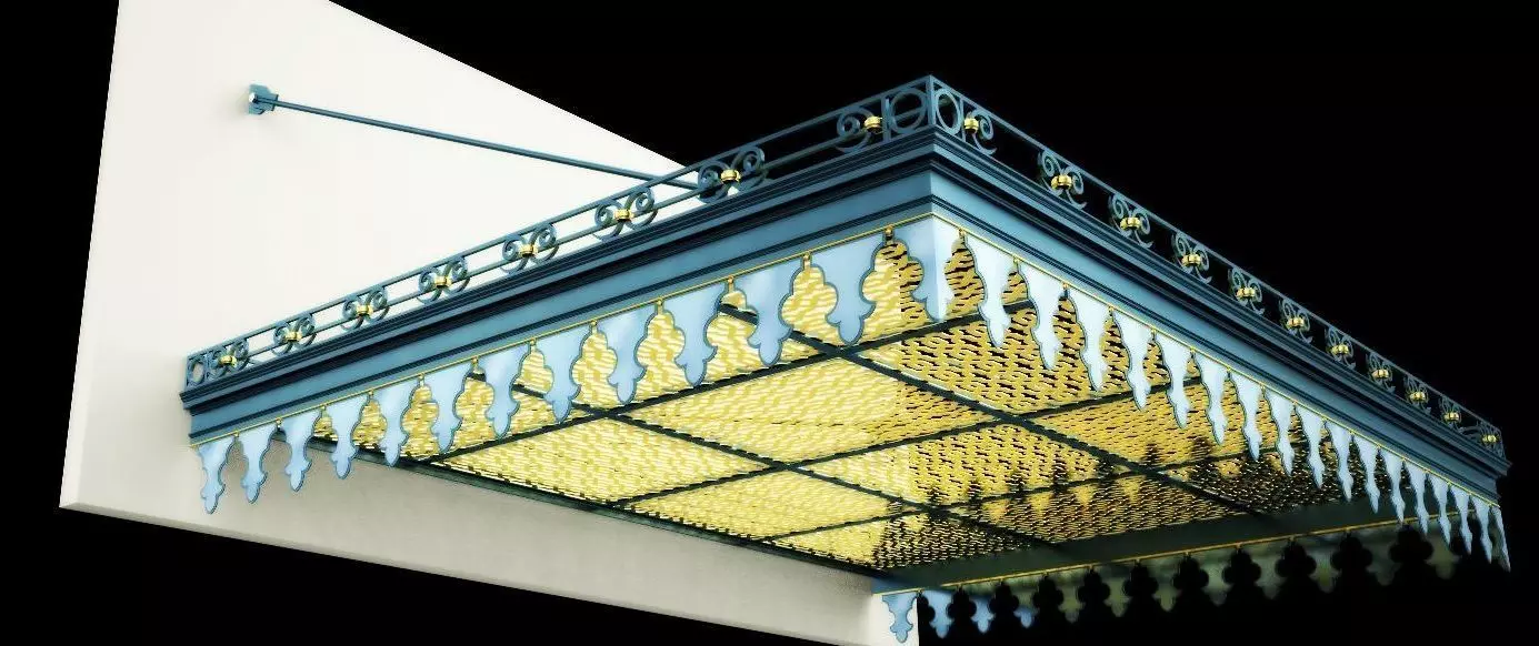 Wrought iron Canopy 3D model_0