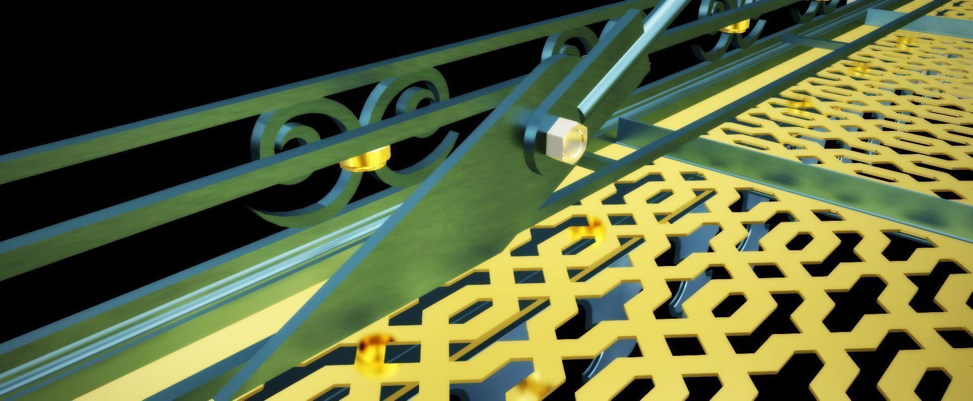 Wrought iron Canopy 3D model_2