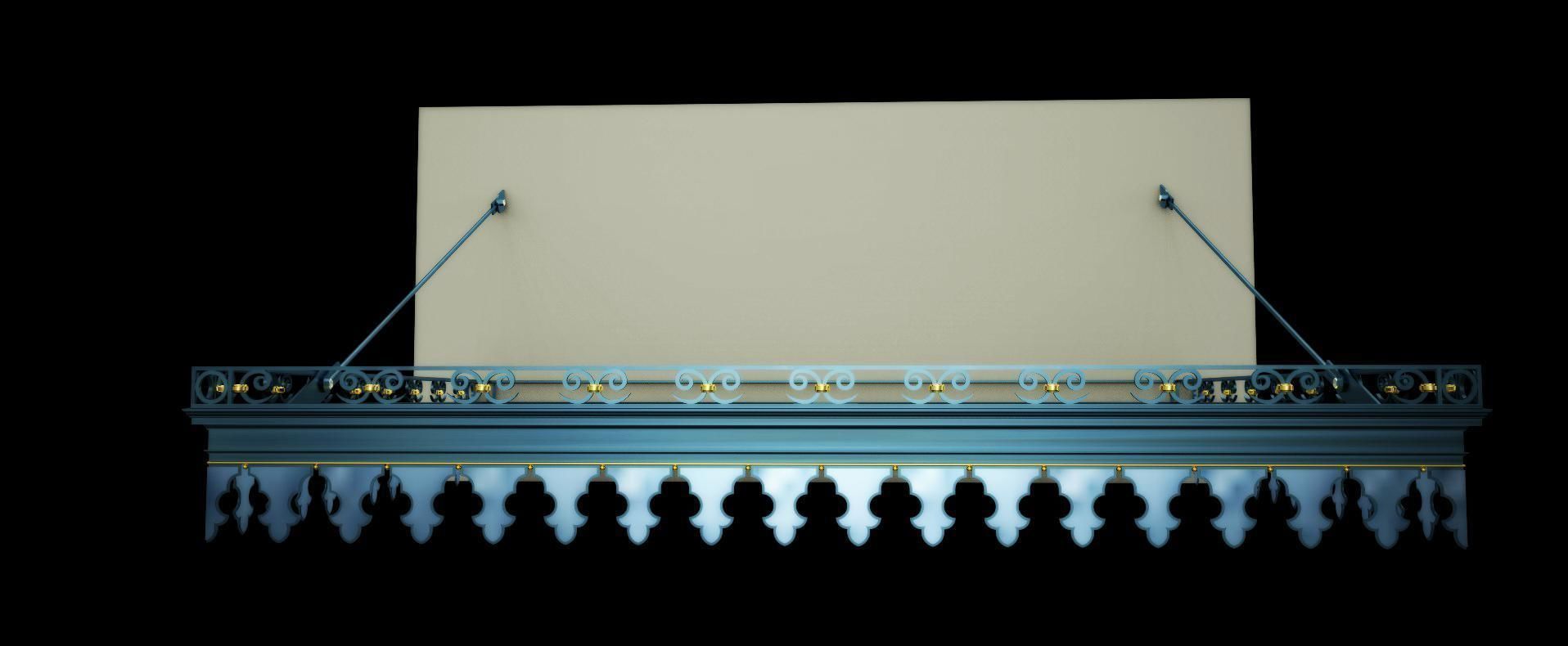 Wrought iron Canopy 3D model_4