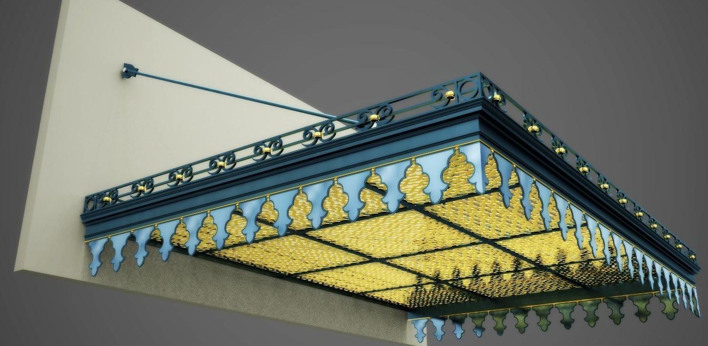 Wrought iron Canopy 3D model_6