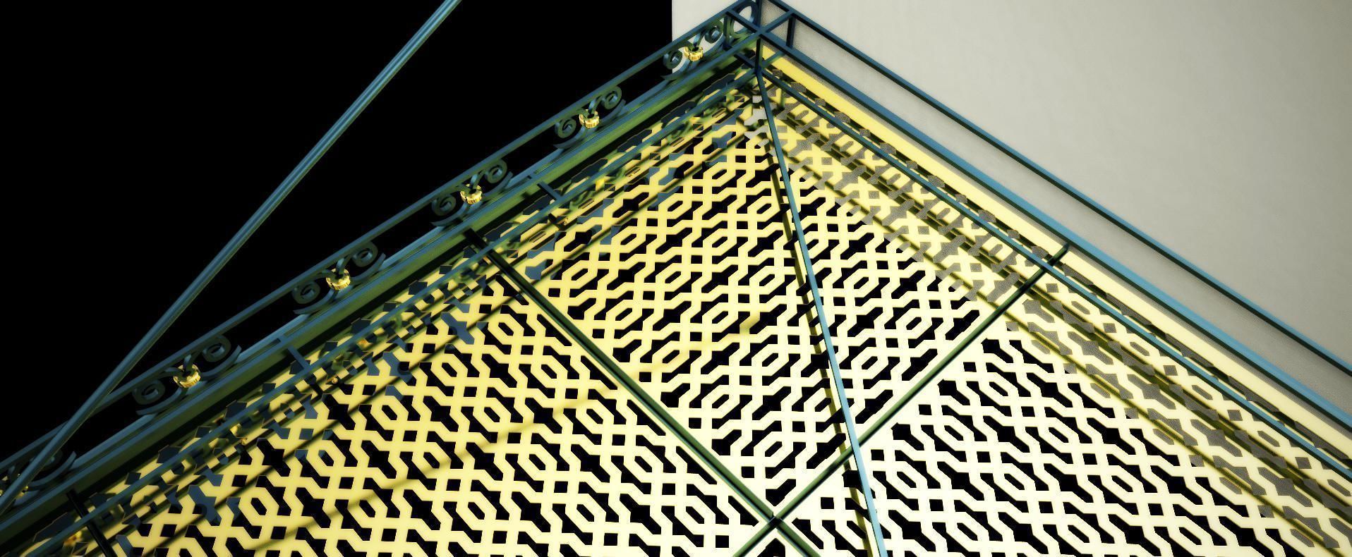 Wrought iron Canopy 3D model_1