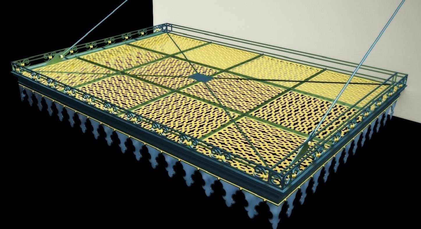 Wrought iron Canopy 3D model_3