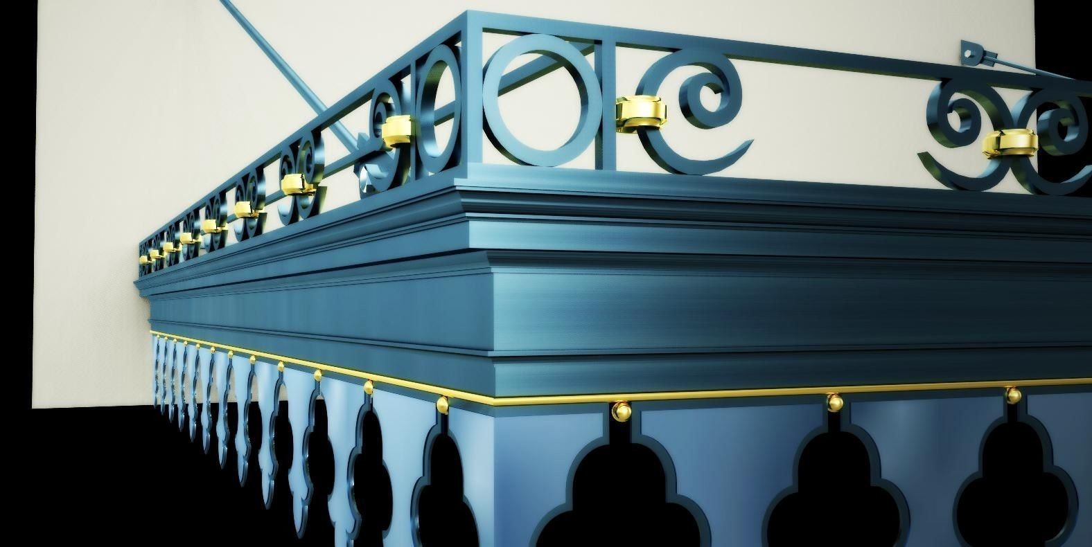Wrought iron Canopy 3D model_9