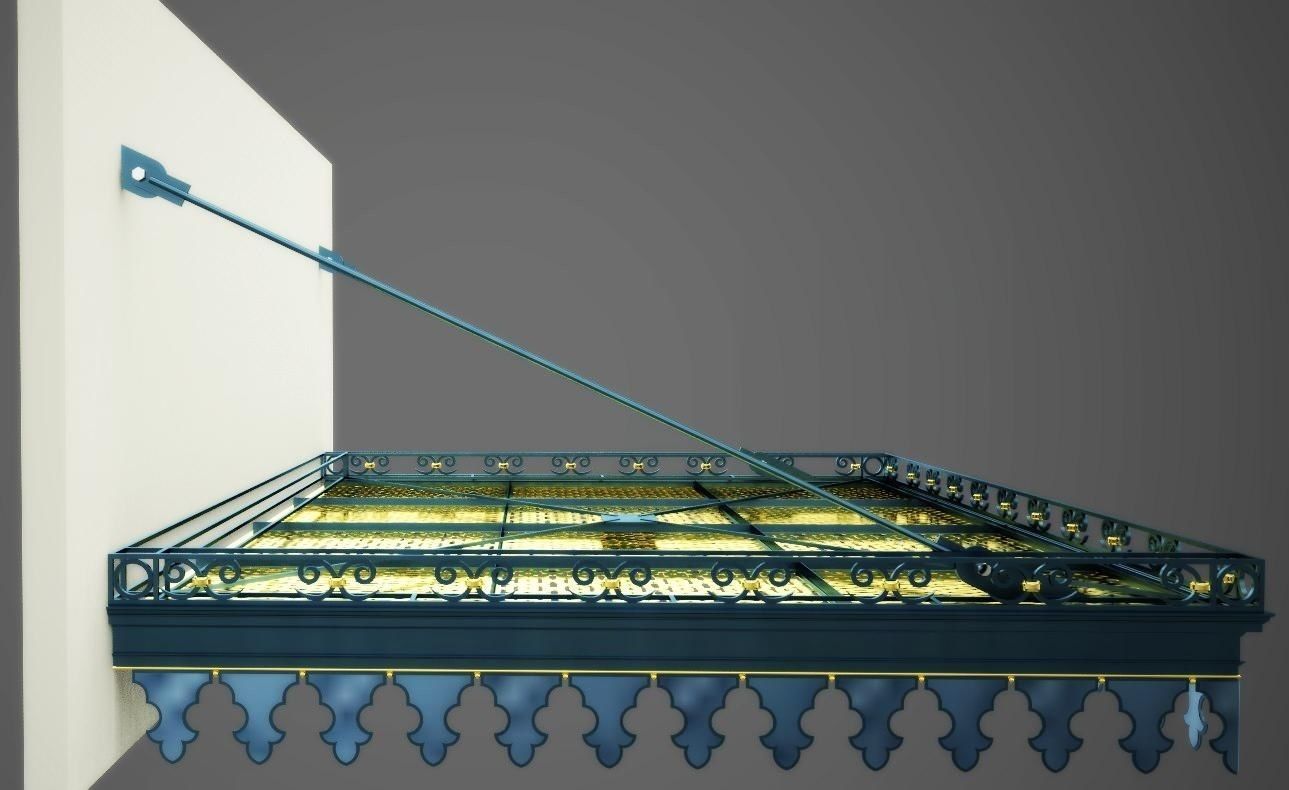 Wrought iron Canopy 3D model_5