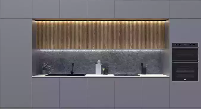 A single-wall kitchen 