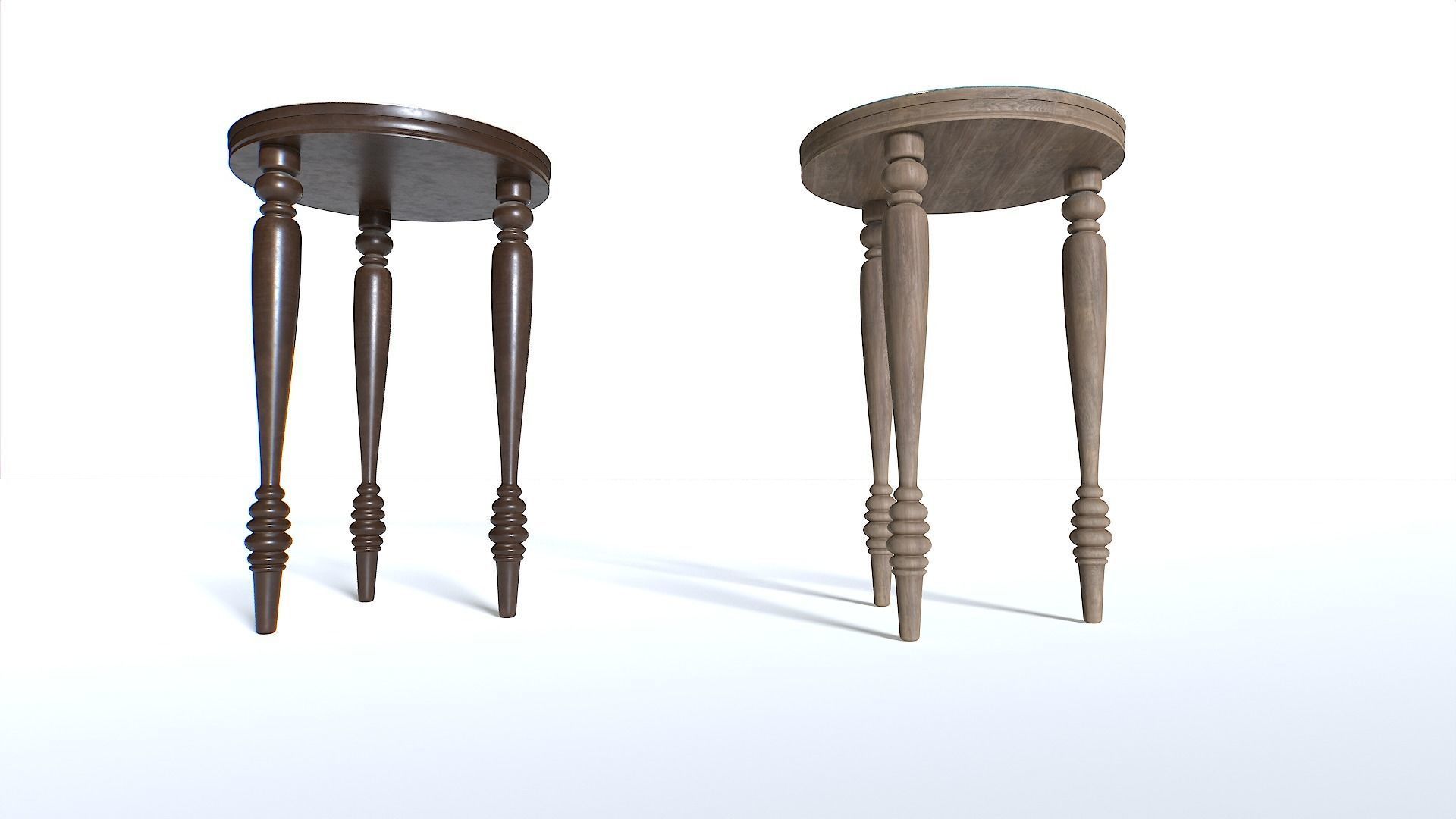End Table Pack 3 Low-poly 3D model_4