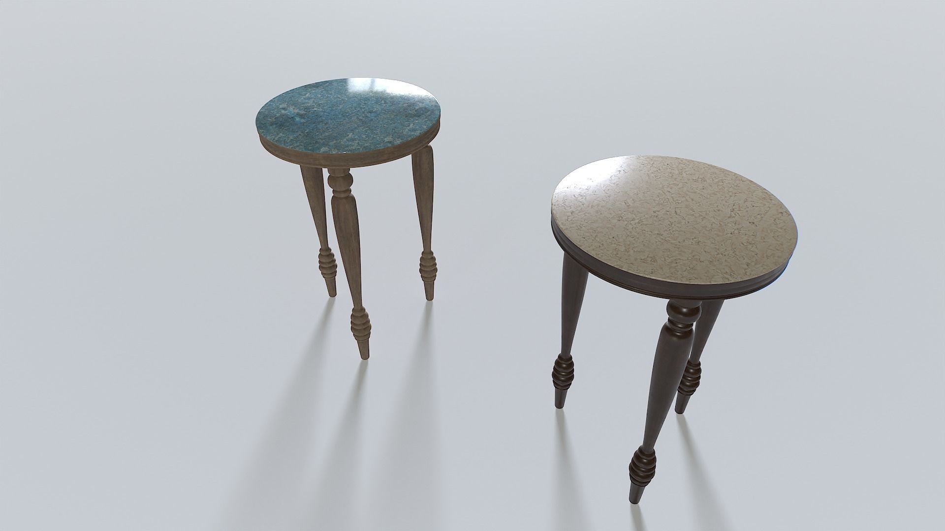 End Table Pack 3 Low-poly 3D model_3