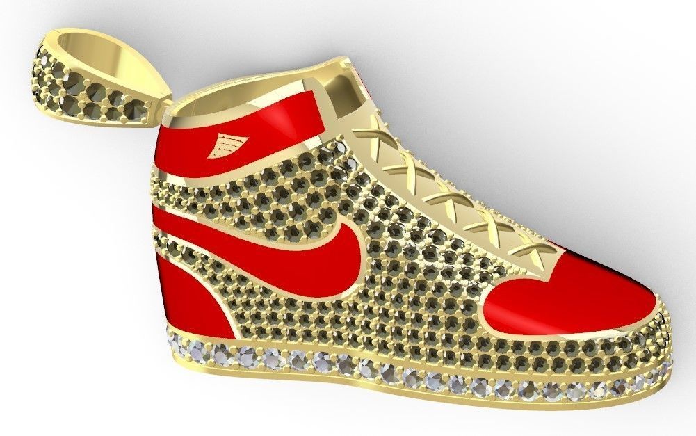 nike shoe pendant 3D print model_3