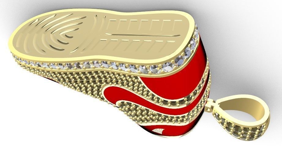nike shoe pendant 3D print model_4