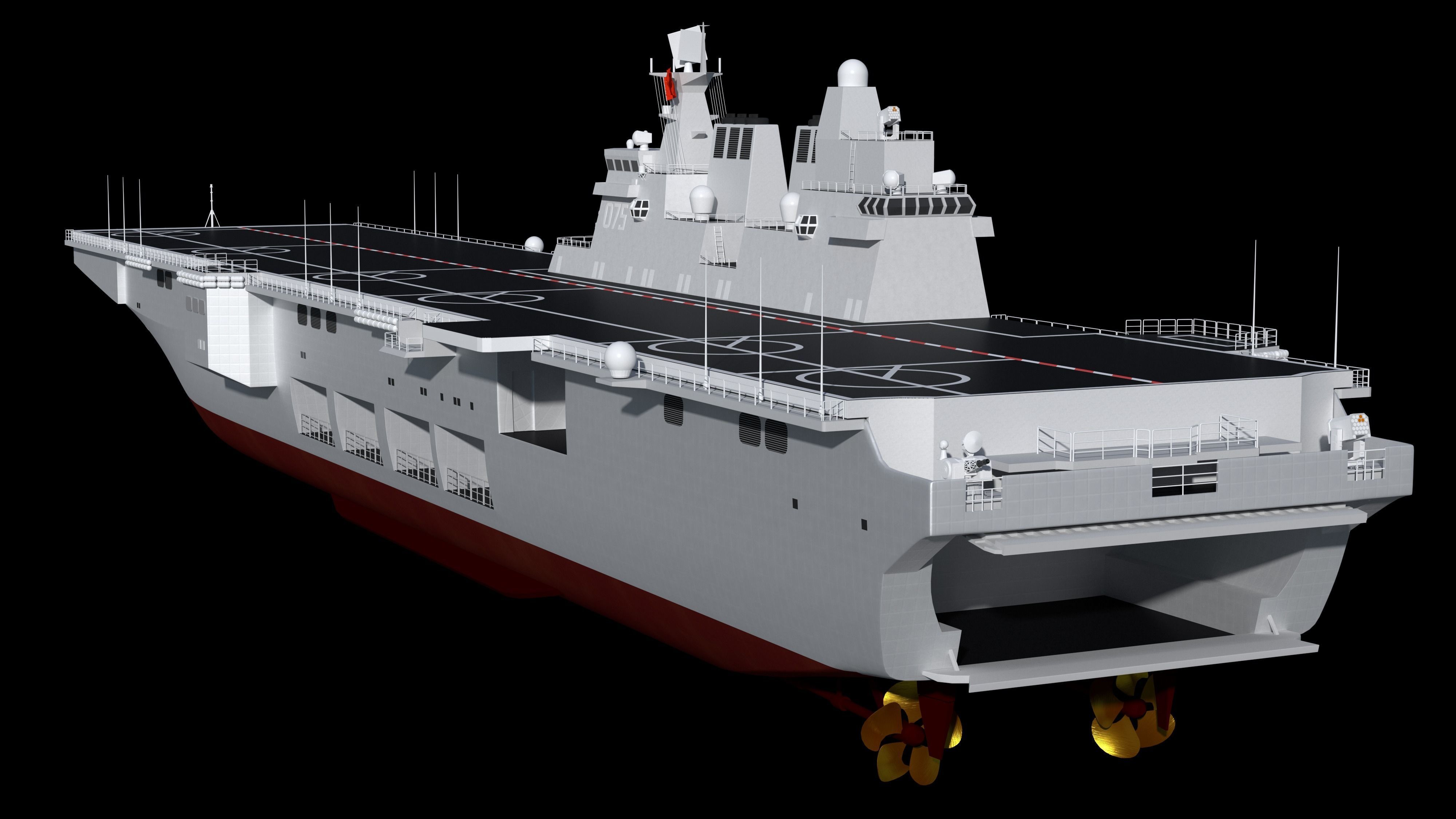 The China Type 075 amphibious assault ship model 3D model_2