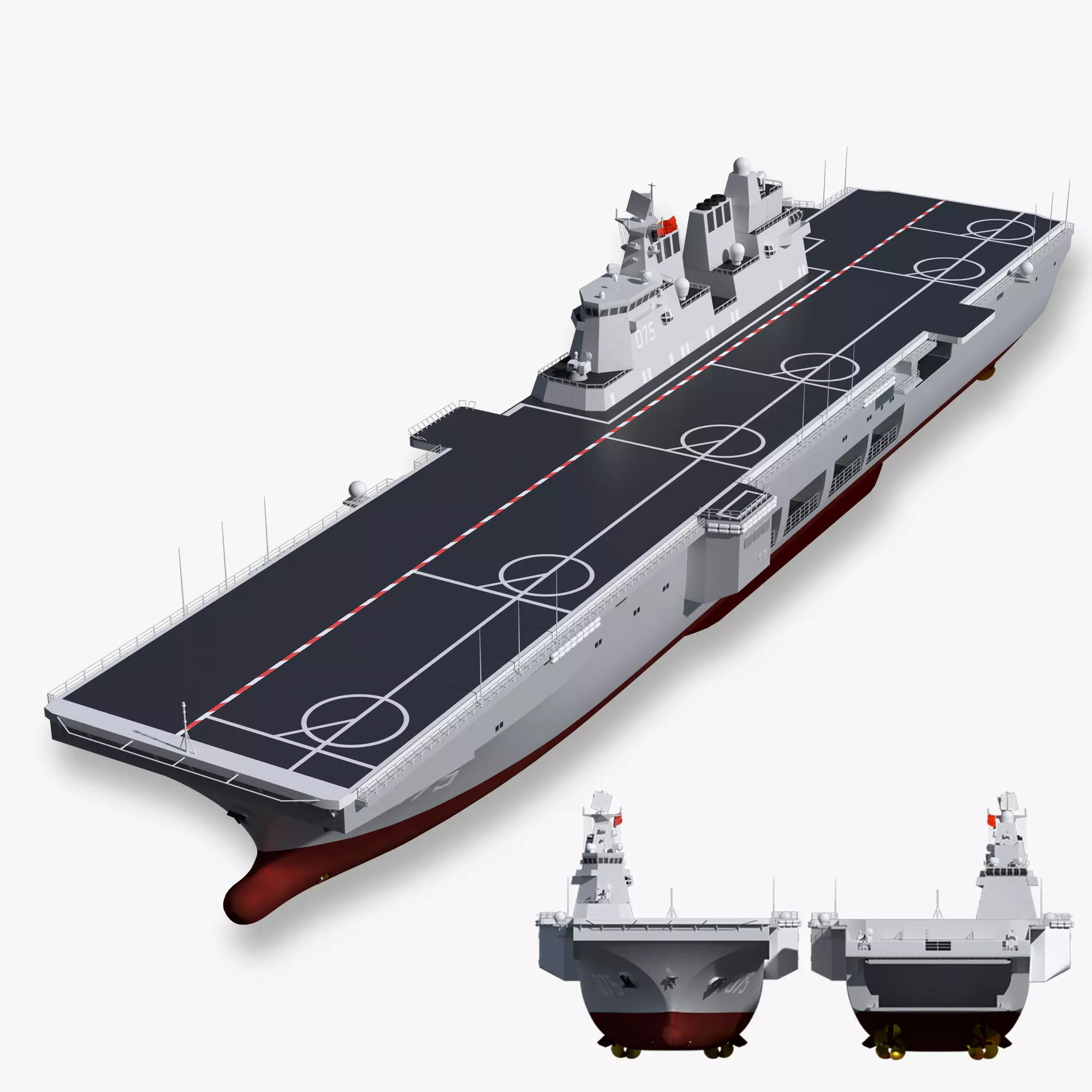 The China Type 075 amphibious assault ship model 3D model_0