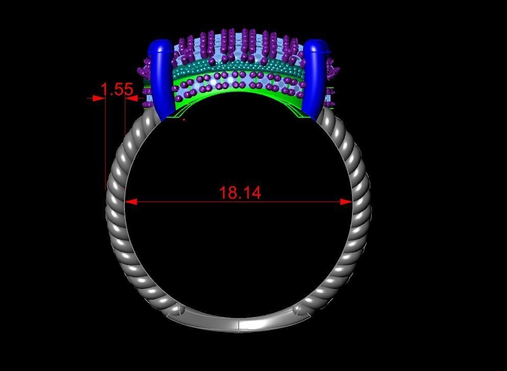 big diamond ring for man or women  3D print model_6