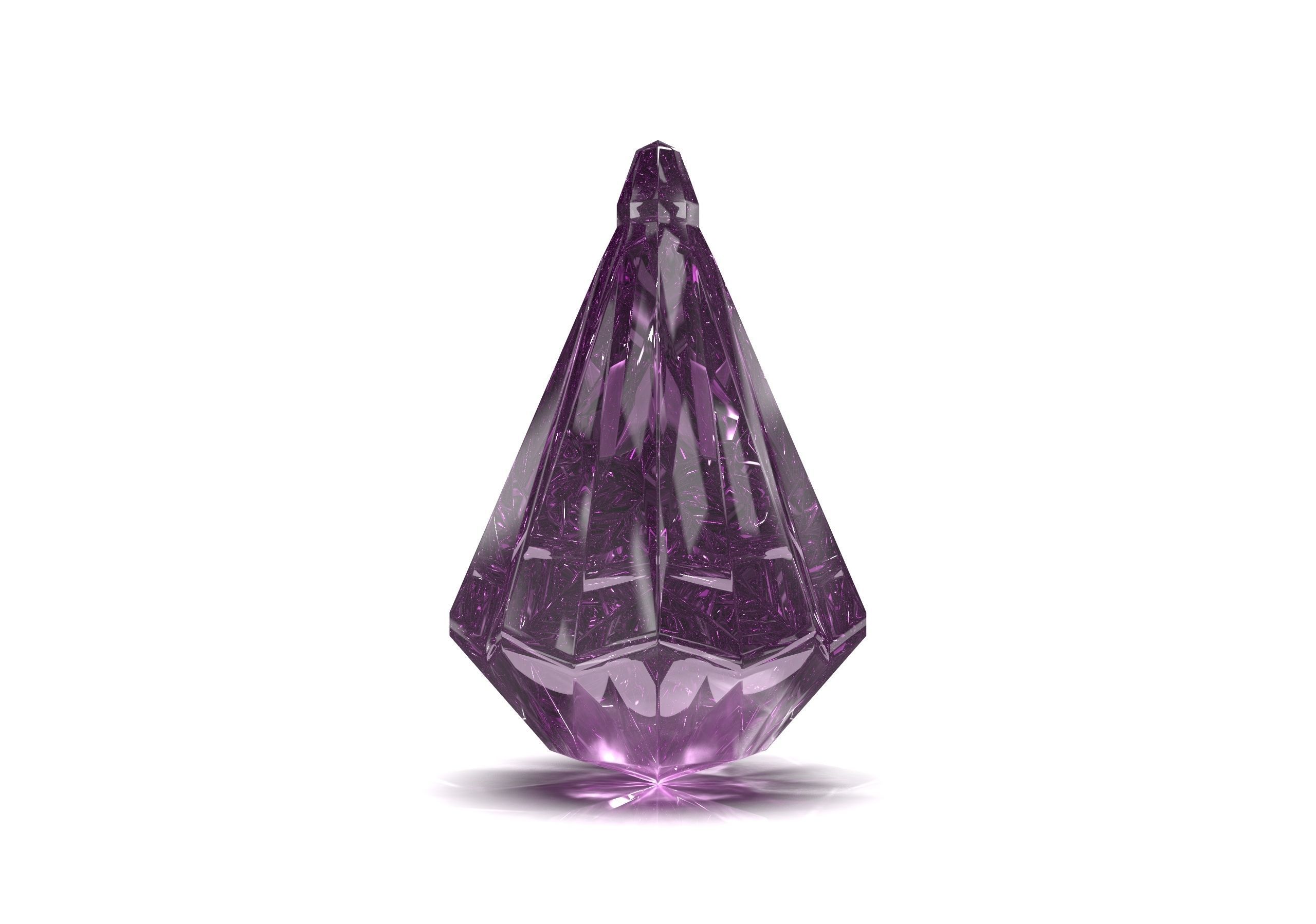 Drop Gemstone Swarovski 3D model_3