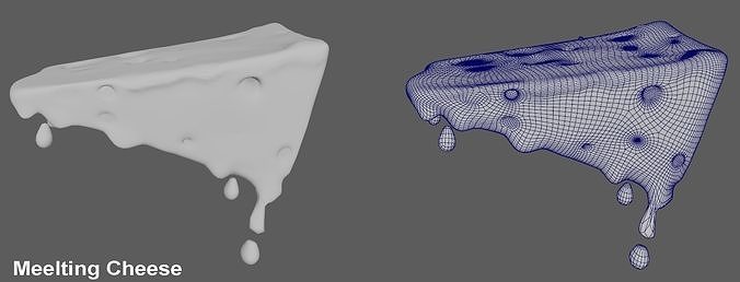 Cheese Melting Low-poly 3D model 7