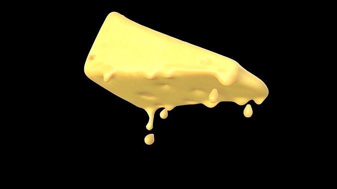 Cheese Melting Low-poly 3D model 3