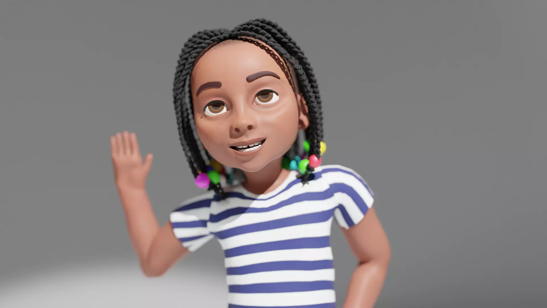 African Girl 3D model_0