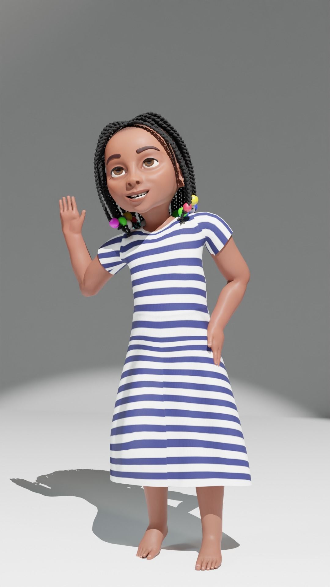 African Girl 3D model_5