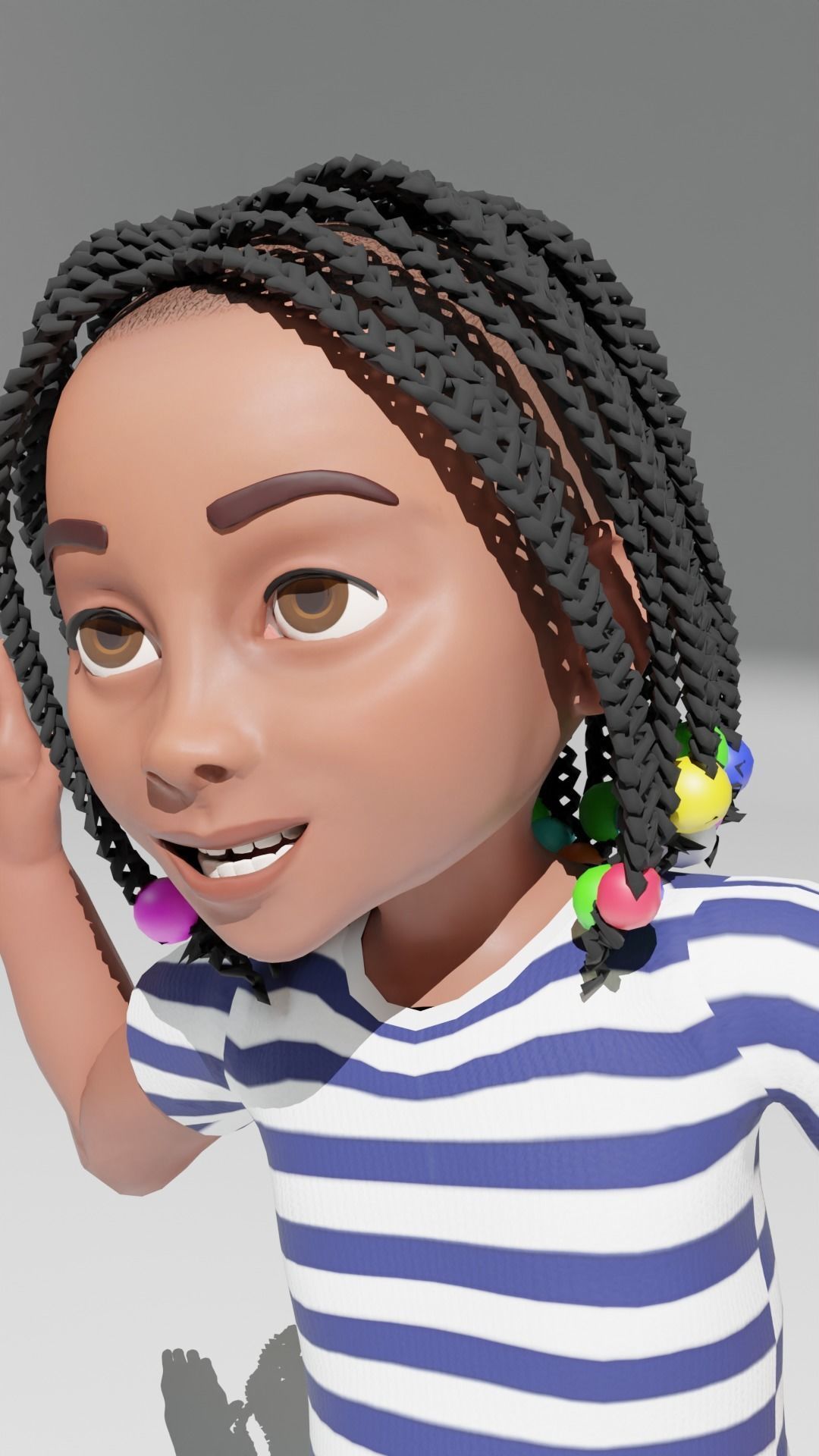 African Girl 3D model_2