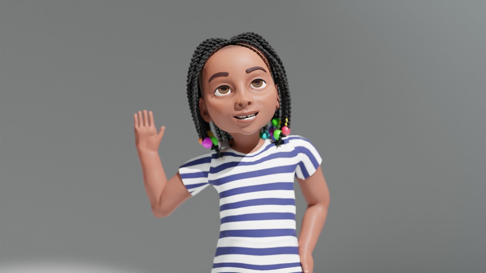 African Girl 3D model_3