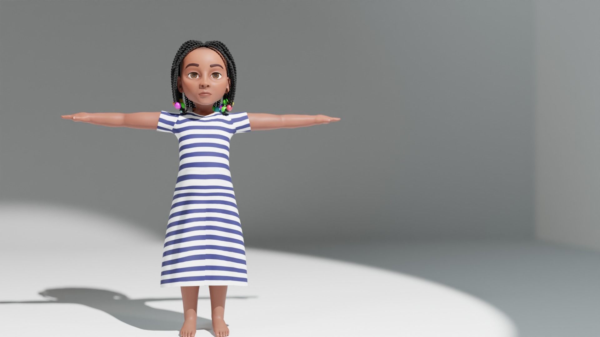 African Girl 3D model_6
