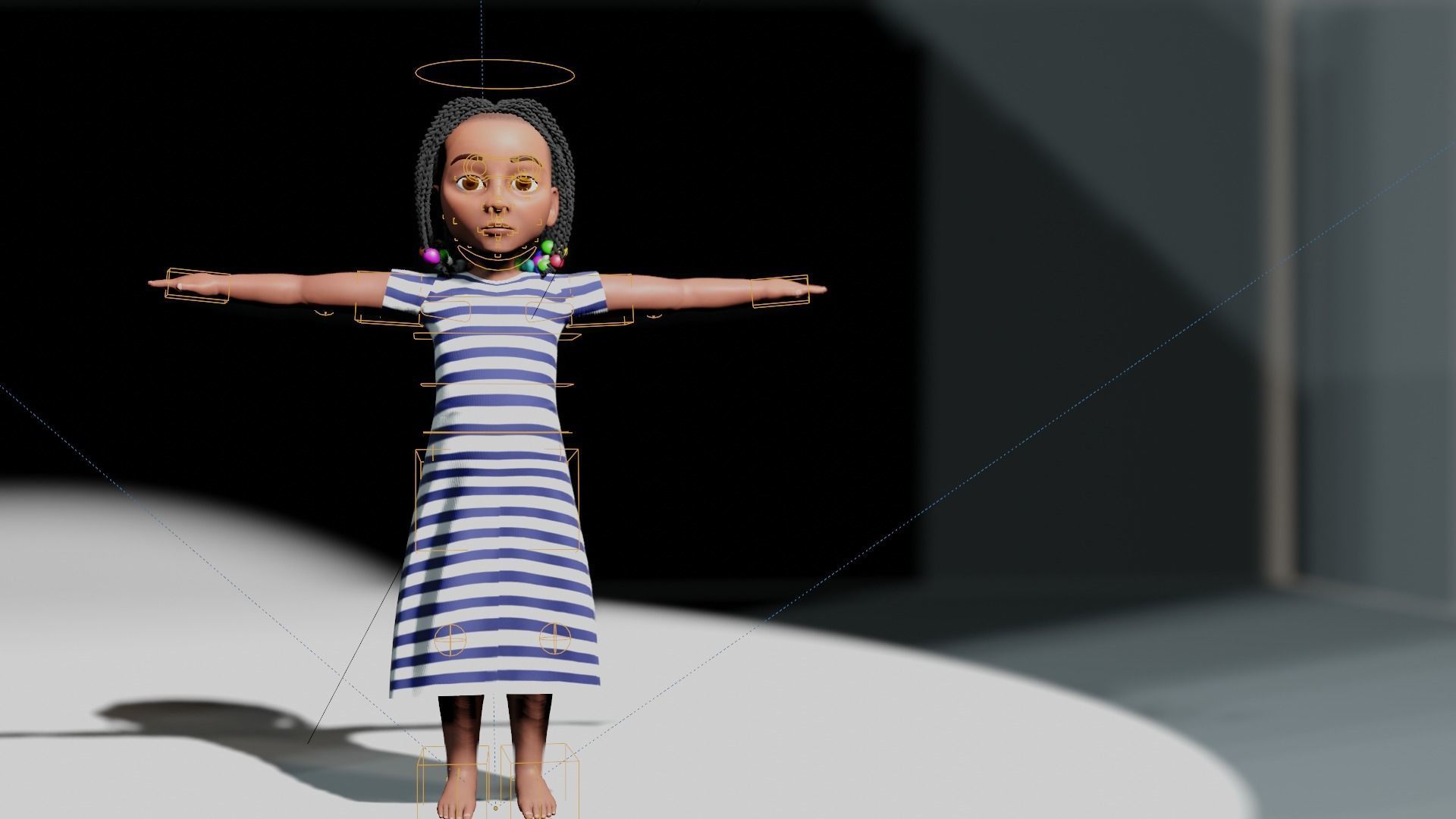 African Girl 3D model_7