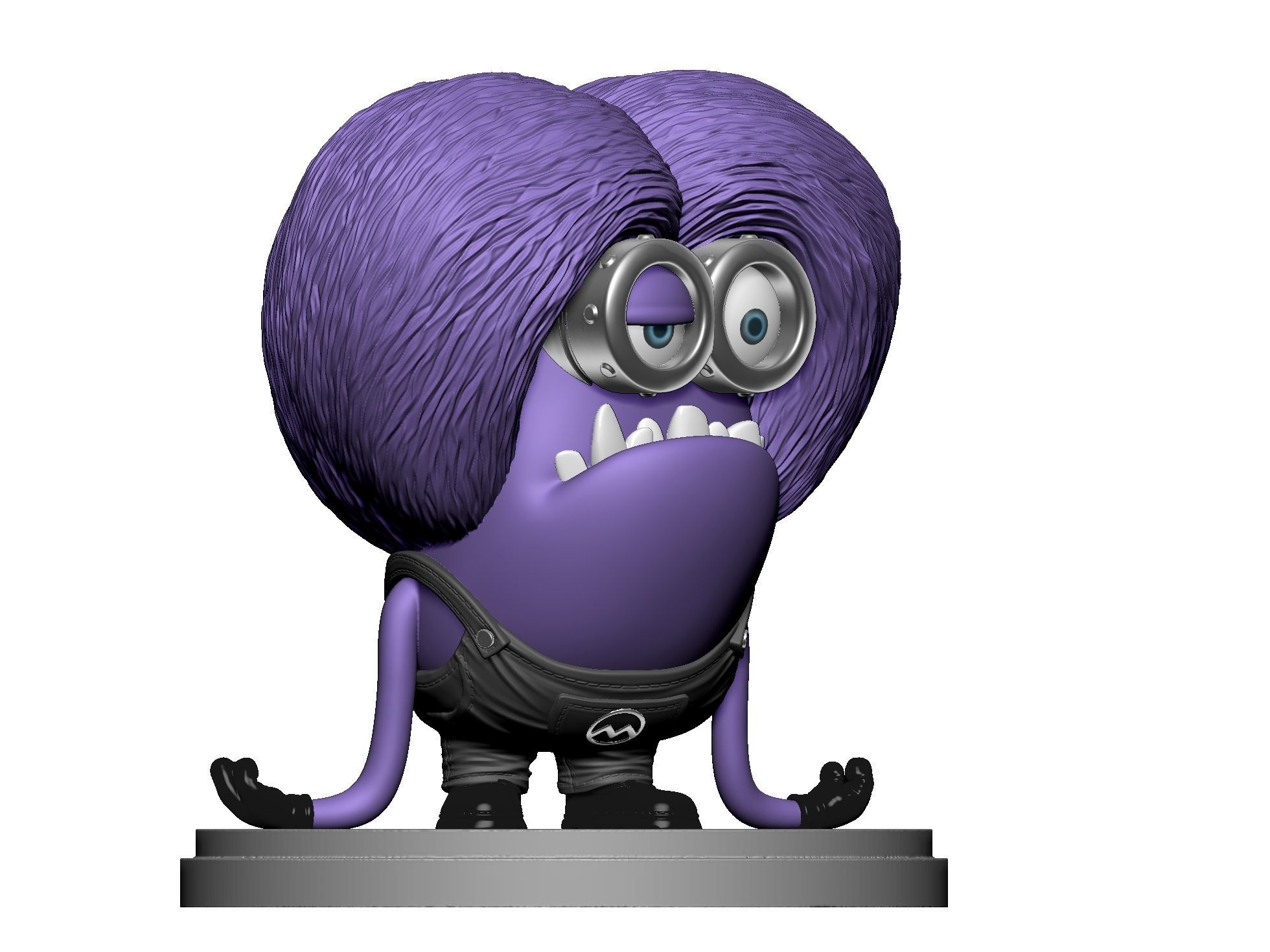 Purple mutated minion for 3D printing STL 3D print model_7